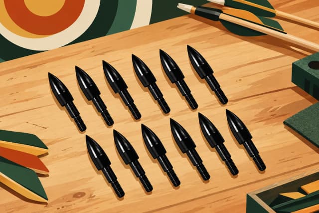 The 100 Grain Field Tips I Practice With: 12 Screw-In 5/16″ Points