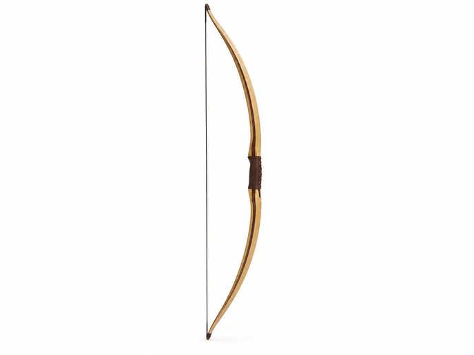 Wooden longbow, side view