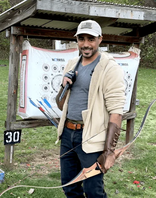 Jedain at the 30-yard line with his recurve